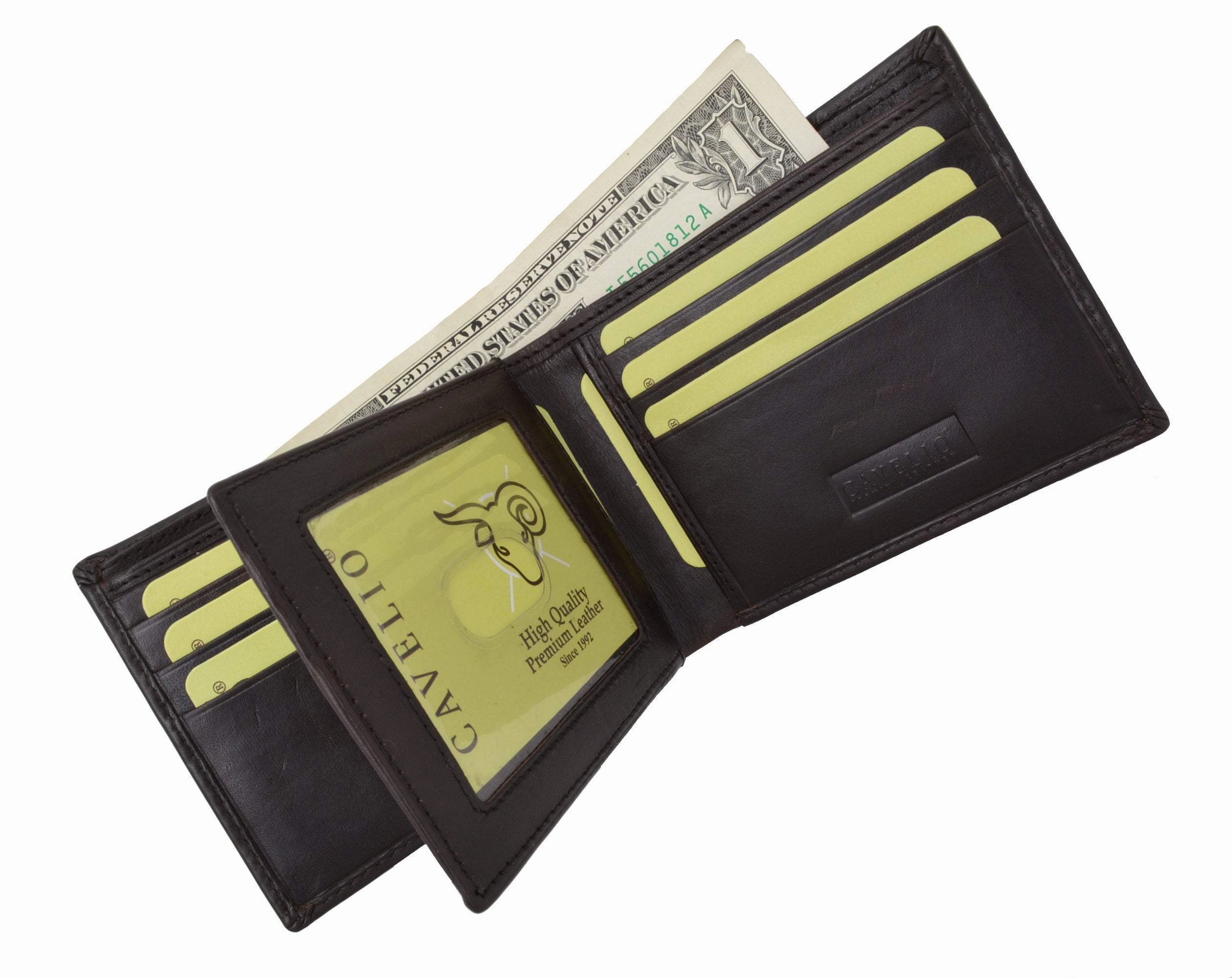 Best Deal Online New Cavelio Multi Capacity Middle Flap Id Card Holder Bifold Wallet High Quality Genuine Leather 730052 (C)