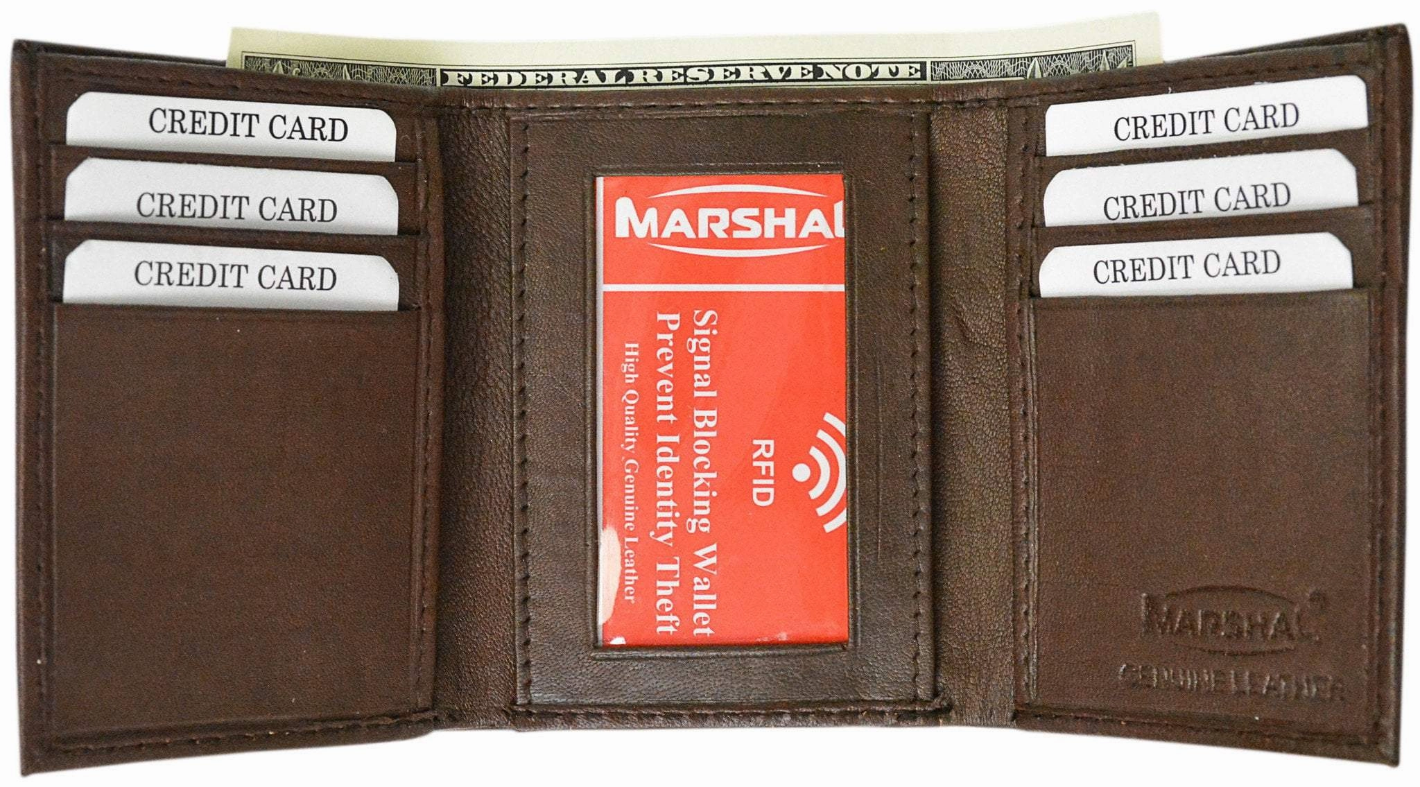New Rfid Blocking Men'S Genuine Soft Lamb Leather Slim Id Card Holder Trifold Wallet Rfid 55 Box (C) Hot Offer Ending Soon