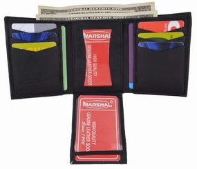 New V-Cut Mens Leather Trifold Wallet W/Card Holder 2855 New Arrival Discount