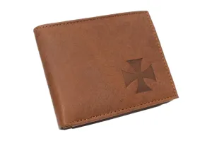 Hot Discount Deal Special Surprise Sale Marshal Templar Cross Rfid Blocking Genuine Leather Bifold Trifold Wallet For Men (Bifold)
