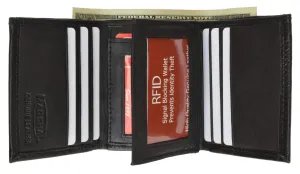 Rfid Blocking Mens Trifold Leather Wallet Rfid 1107 (C) Exclusive Online Deal