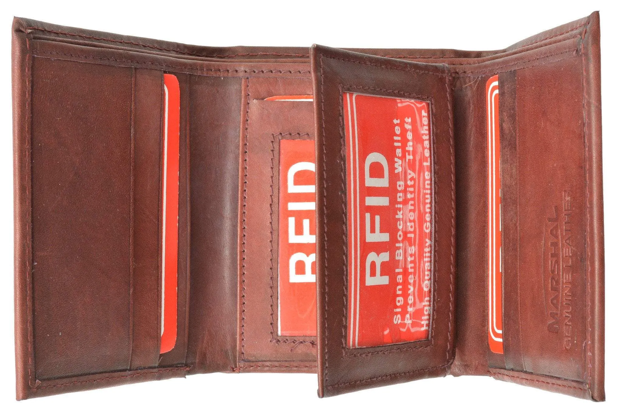 Best Seller Discount Rfid Blocking Mens Trifold Leather Wallet Rfid 1107 (C)