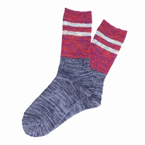 Anonymous Ism Slub Stripes Sock Crew Red Hot Sale Alert