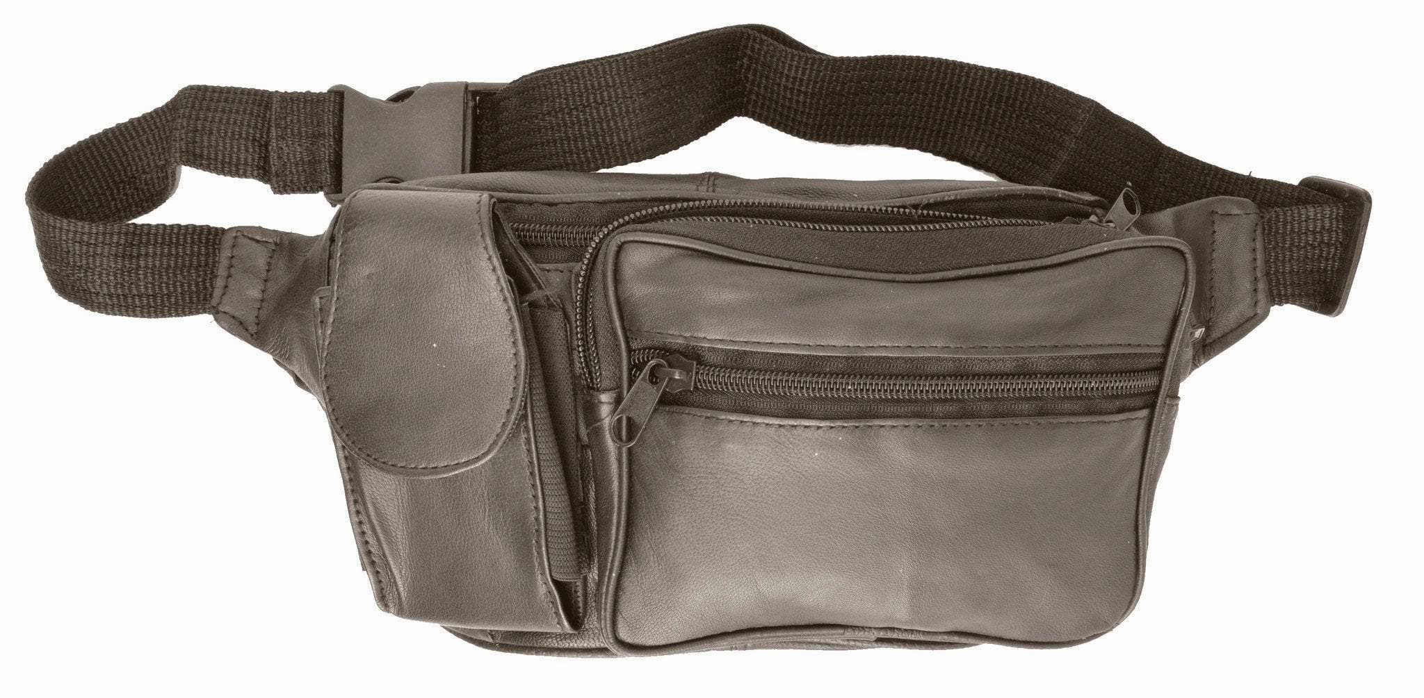 Unisex Design Genuine Soft Leather Travel Fanny Pack With Cellphone Pouch 305 (C) Best Seller Deal