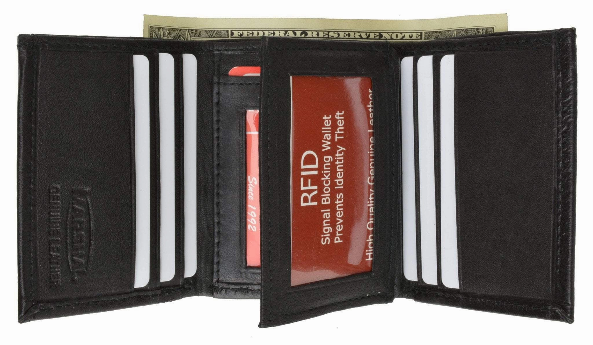 Rfid Blocking Mens Trifold Leather Wallet Rfid 1107 (C) Exclusive Online Deal