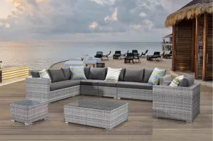 Outdoor Corner Seating Set for 10 People from Miden Home Os-Rt-100-W