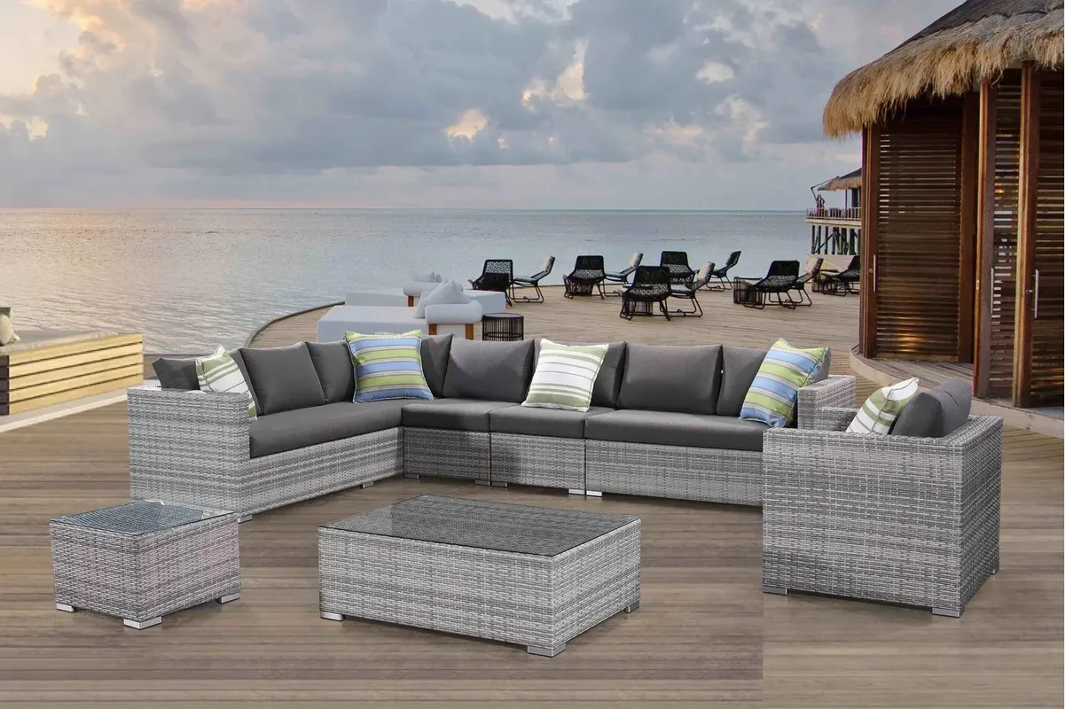 Outdoor Corner Seating Set for 10 People from Miden Home Os-Rt-100-W