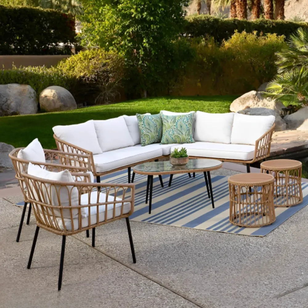 Outdoor Corner Seating Set for 10 People from Miden Home OS-Rt-254-W