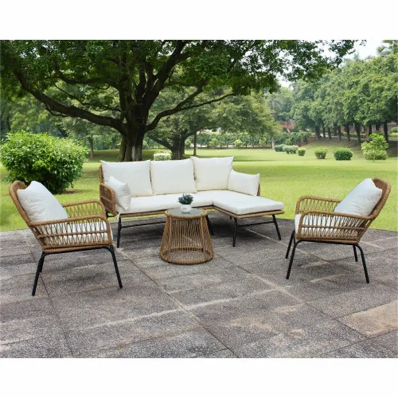 Outdoor Corner Seating Set for 6 People from Miden Home OS-Rt-206-W