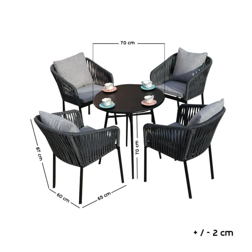 Outdoor Seating Set for 4 People from Miden Home OS-Rp-007-W