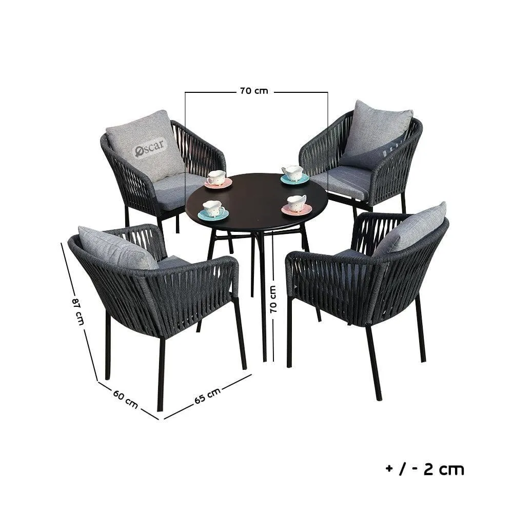 Outdoor Seating Set for 4 People from Miden Home OS-Rp-007-W