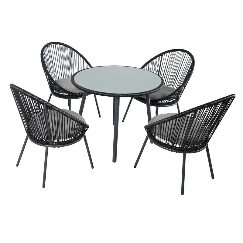 Outdoor Seating Set for 4 People from Miden Home OS-Rp-022-W