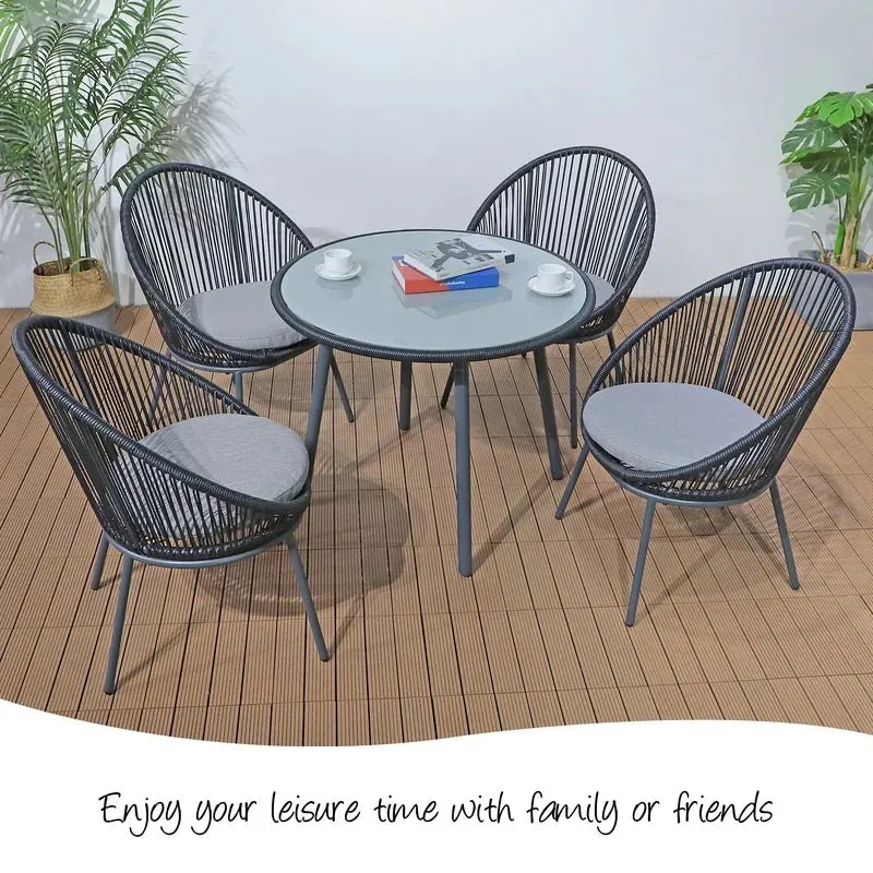 Outdoor Seating Set for 4 People from Miden Home OS-Rp-022-W