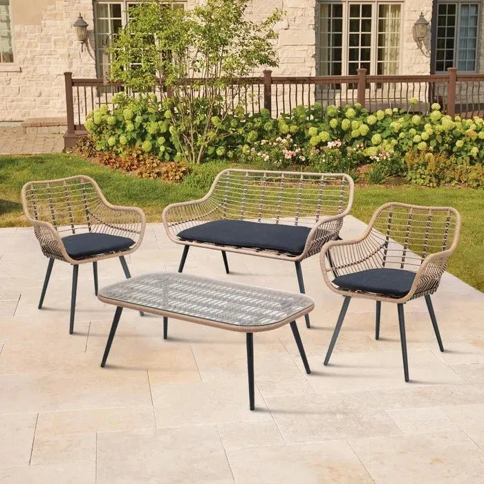 Outdoor Seating Set for 4 People from Miden Home OS-Rt-159-W
