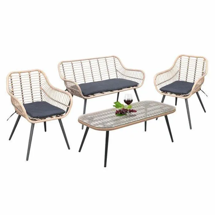 Outdoor Seating Set for 4 People from Miden Home OS-Rt-159-W