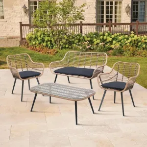 Outdoor Seating Set for 4 People from Miden Home OS-Rt-159-W