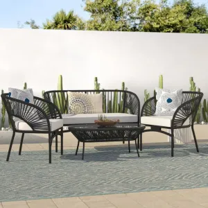 Outdoor Seating Set for 4 People from Miden Home OS-Rt-239-W