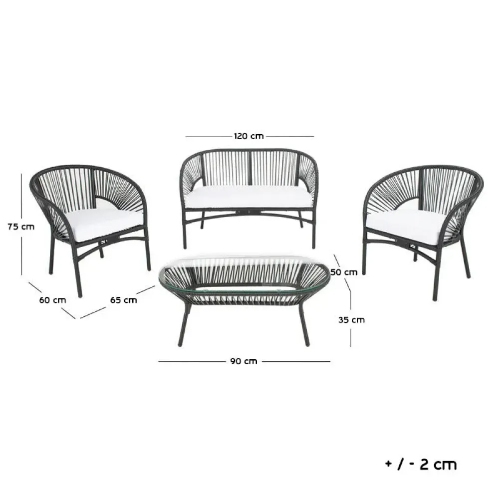 Outdoor Seating Set for 4 People from Miden Home OS-Rt-239-W