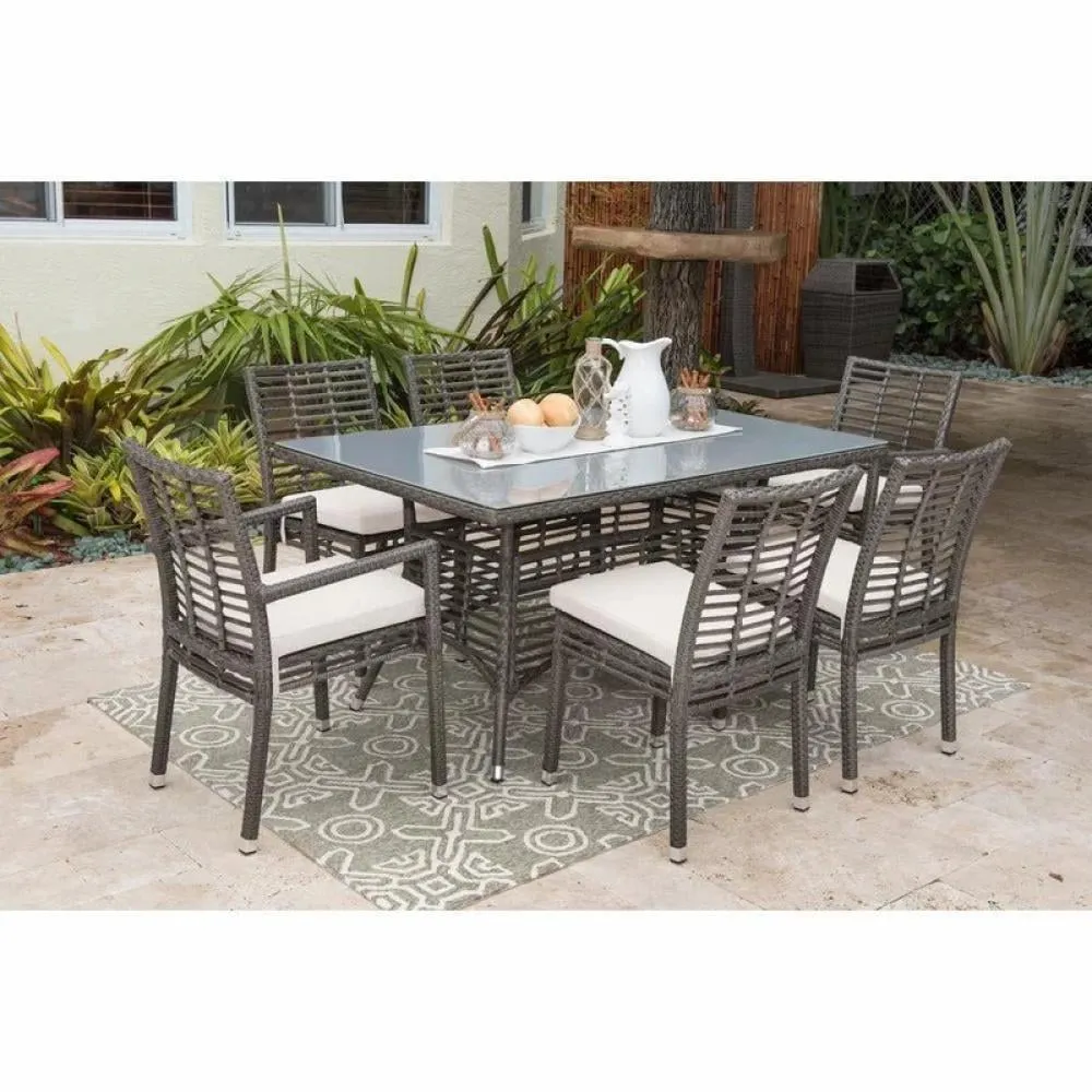Outdoor Seating Set for 6 People from Miden Home OS-Rt-193-W