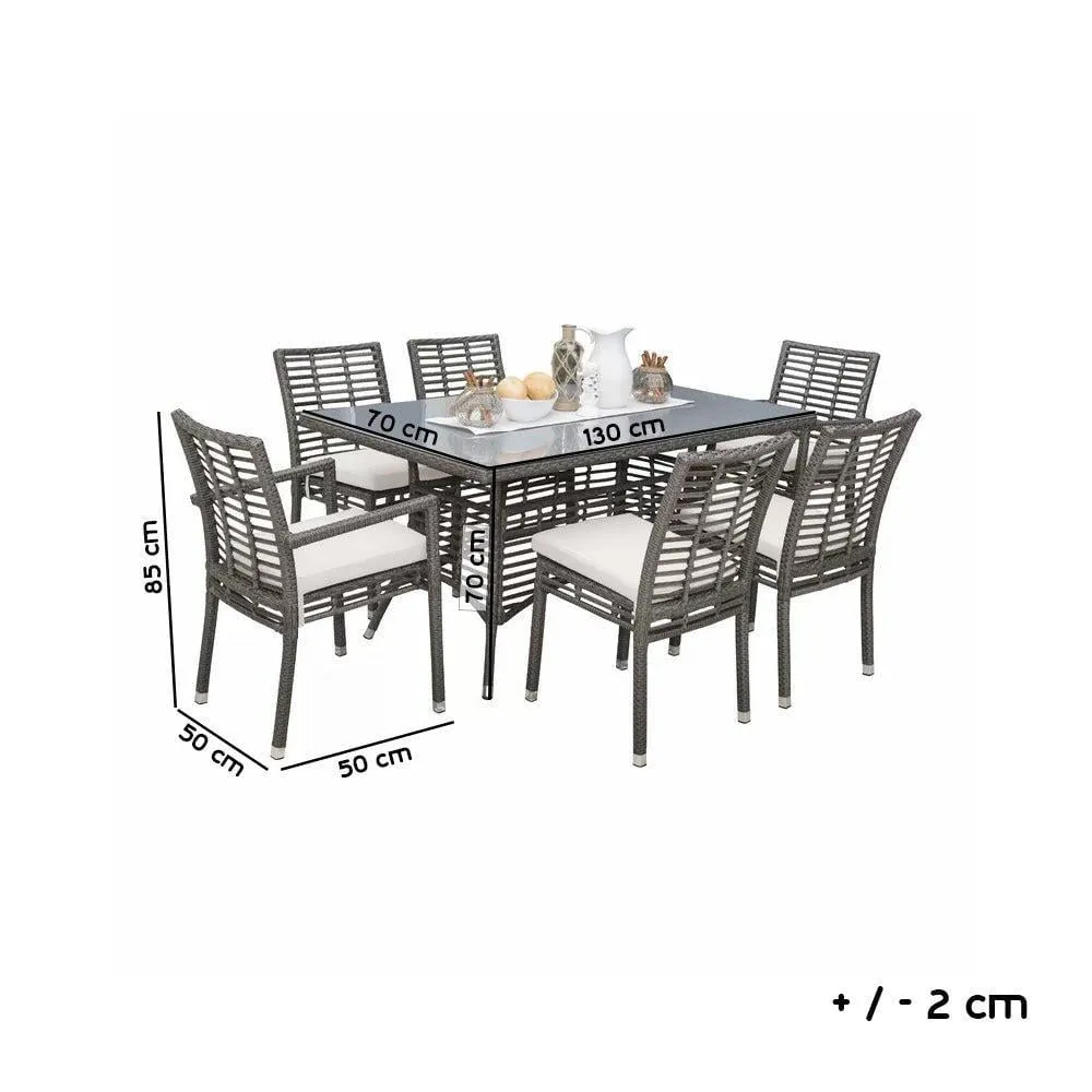 Outdoor Seating Set for 6 People from Miden Home OS-Rt-193-W