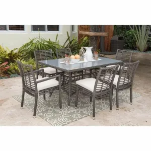 Outdoor Seating Set for 6 People from Miden Home OS-Rt-193-W