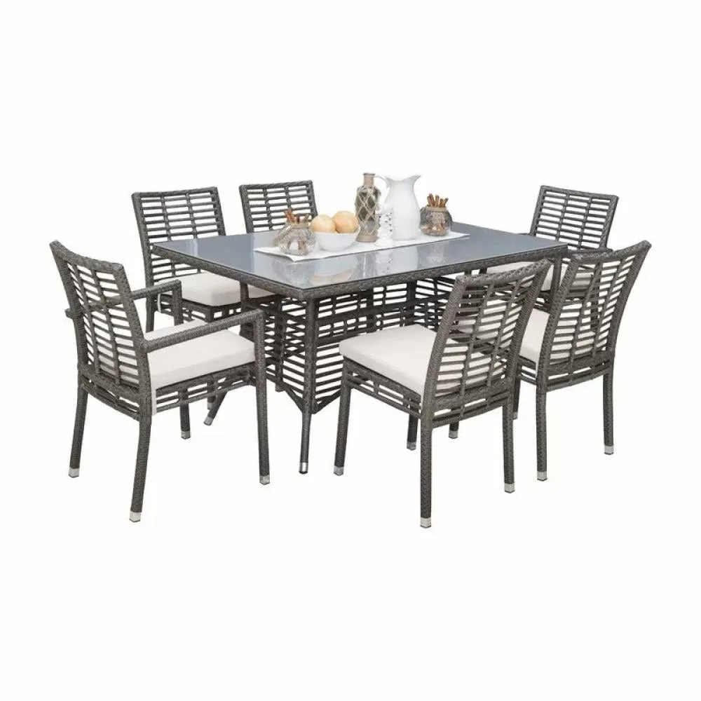 Outdoor Seating Set for 6 People from Miden Home OS-Rt-193-W