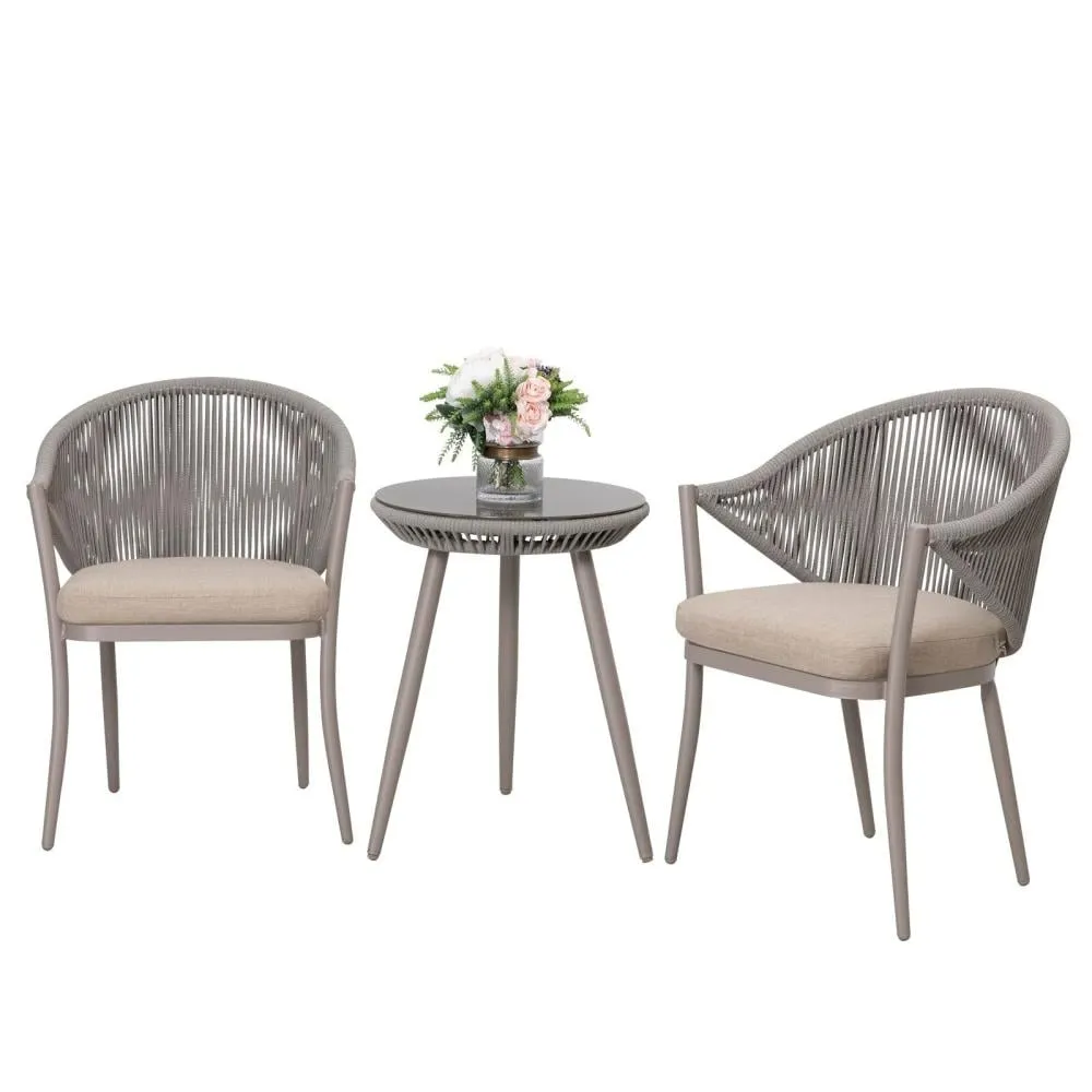 Outdoor Seating Set for Two from Miden Home OS-Rp-018-W