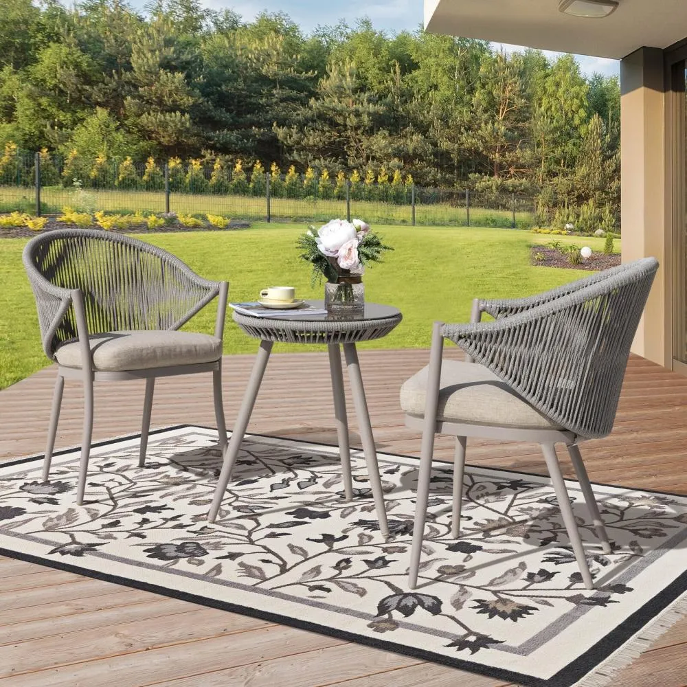 Outdoor Seating Set for Two from Miden Home OS-Rp-018-W