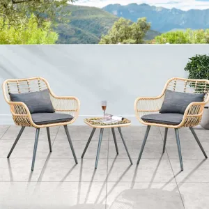 Outdoor Seating Set for Two from Miden Home OS-Rt-070-W