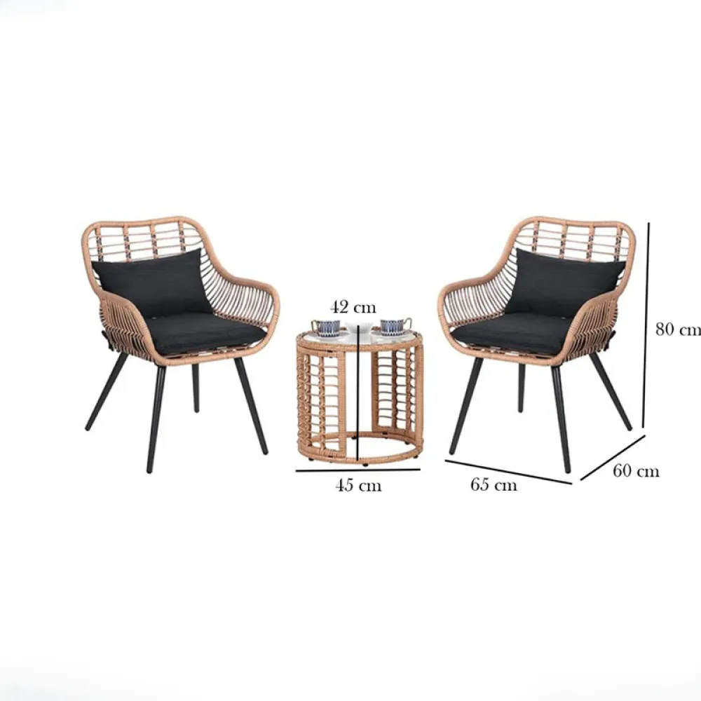 Outdoor Seating Set for Two from Miden Home OS-Rt-197-W