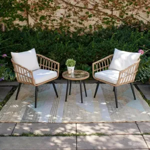Outdoor Seating Set for Two from Miden Home OS-Rt-250-W