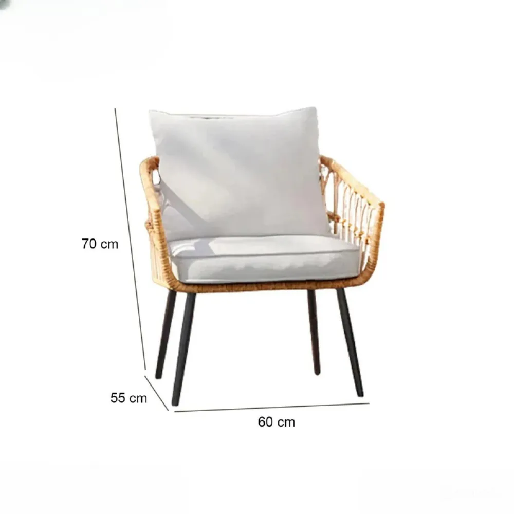 Outdoor Seating Set for Two from Miden Home OS-Rt-250-W