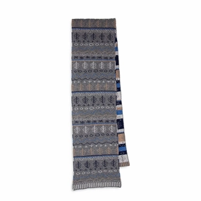 Weekend Sale Special Paul Smith Doodle Fairisle Scarf Slate