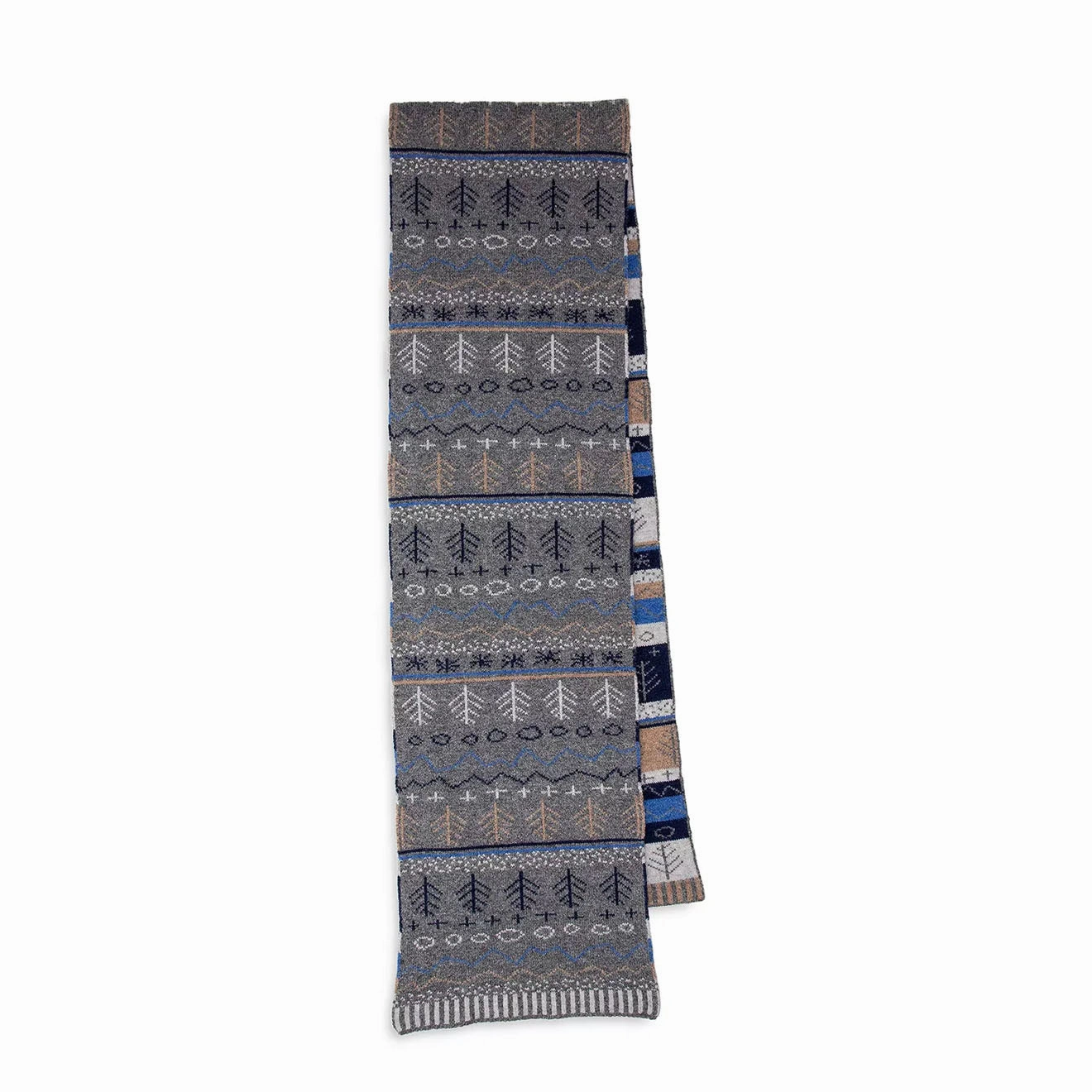 Weekend Sale Special Paul Smith Doodle Fairisle Scarf Slate