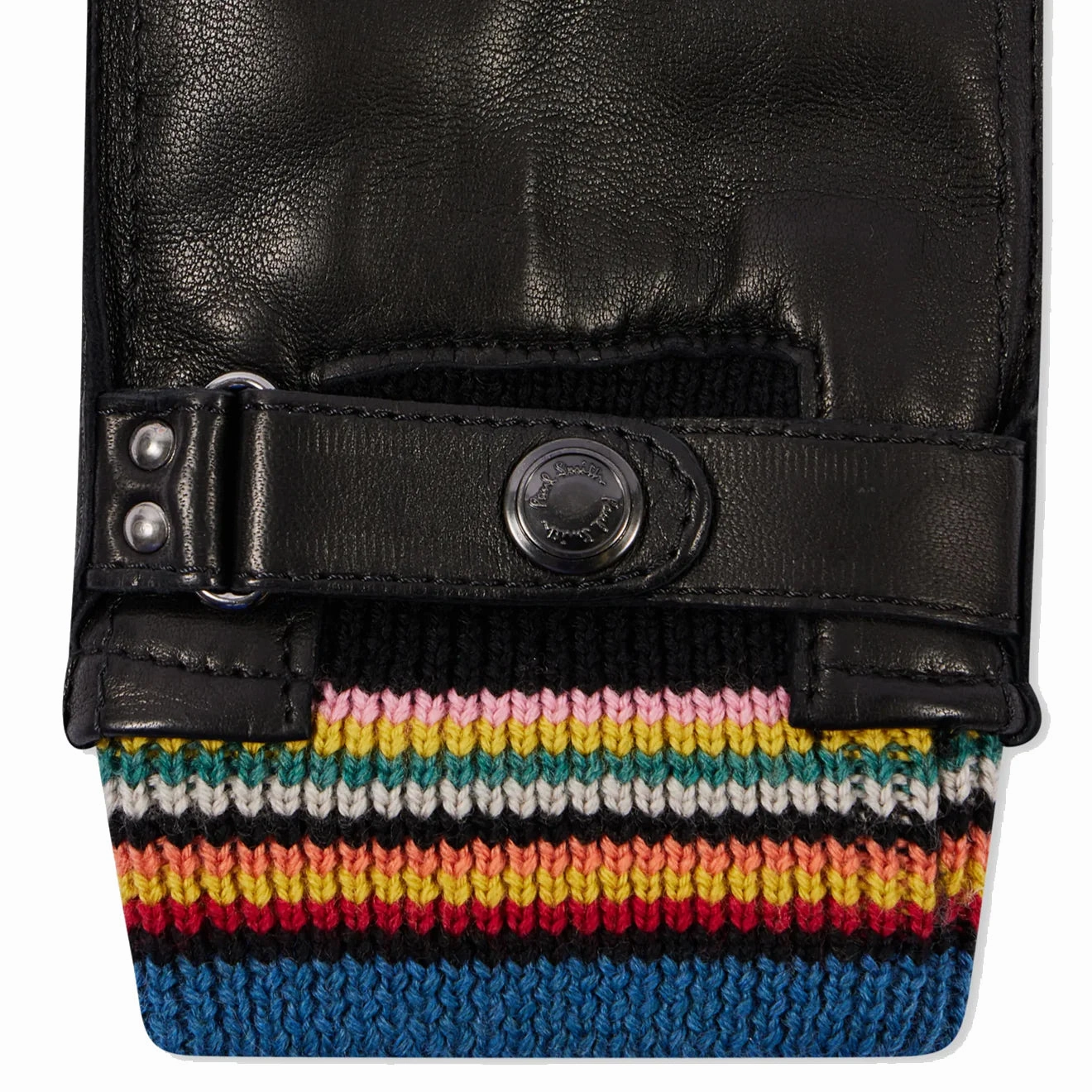 Best Seller Discount Paul Smith Leather Signature Stripe Cuff Gloves Black