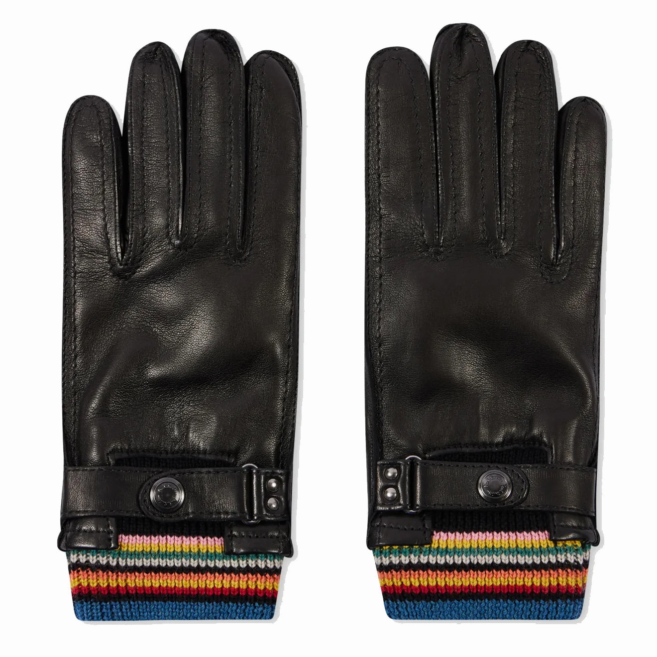 MustHave Gift Ideas Clearance Event Alert Paul Smith Leather Signature Stripe Cuff Gloves Black