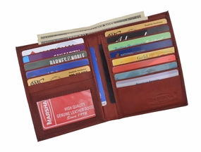 Mens Leather Large Hipster Bifold Credit Card Id Wallet Euro Burgundy Rfid Special Deals Online Perfect Gift Sale