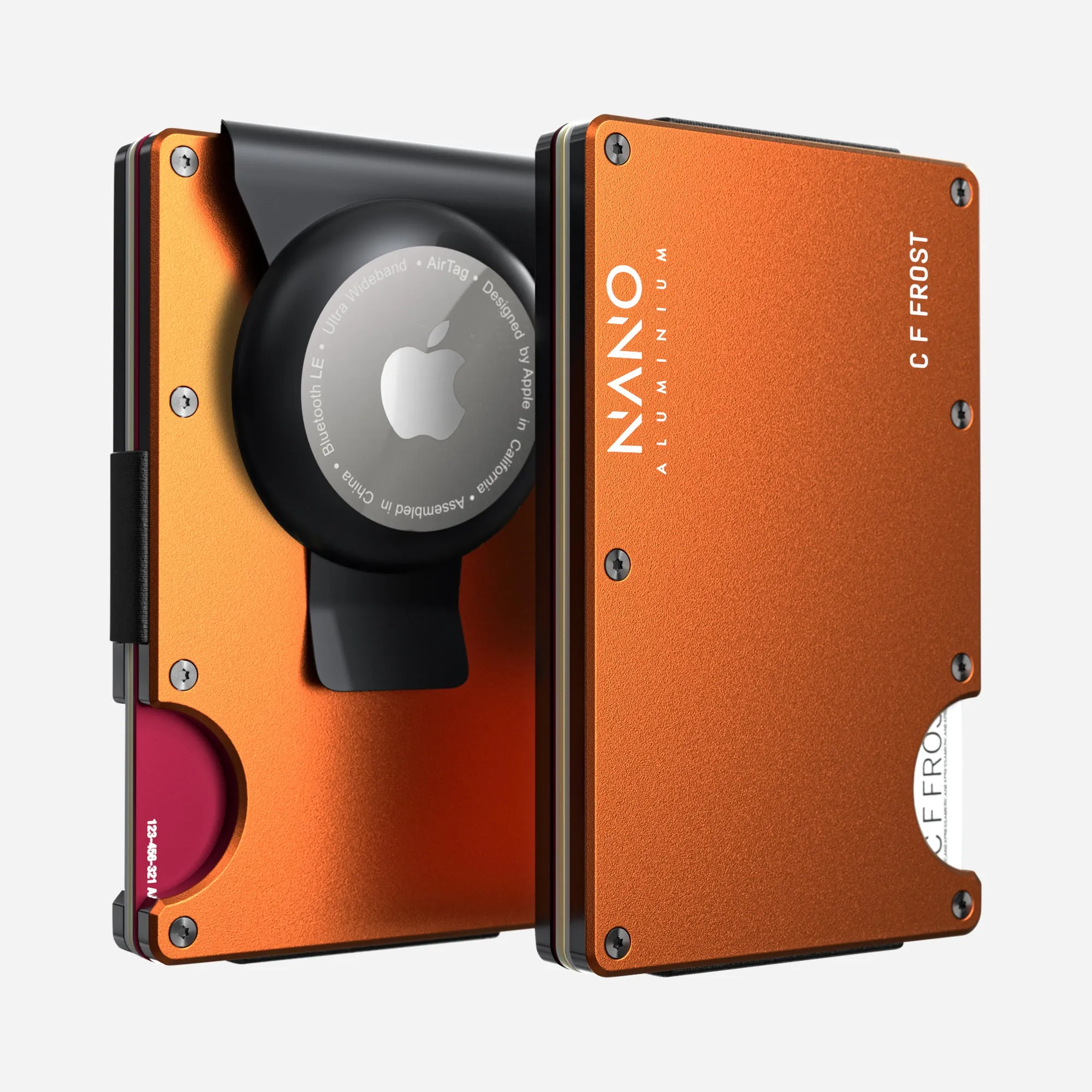 Personalised Airtag Money Clip Wallet (Ventura Orange) Special Savings Today