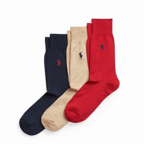 Polo Ralph Lauren Trouser Sock 3 Pack Park Av Road / Class Camel / Navy Best Deal Today