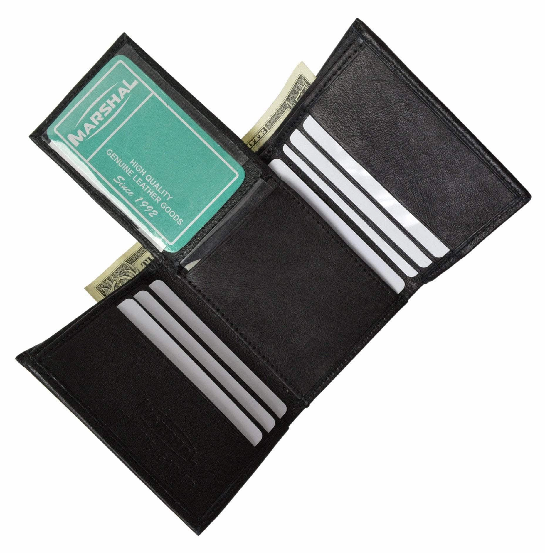 Hot Price Drop Premium Men'S Leather Trifold Flap Up Id & Outside Id Window Wallet P 3455 (C)