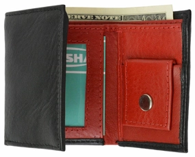 Clearance Alert Now Premium Soft Leather Childrens Trifold Wallet Kids Bicolor Wallet Gift P 825 (C)