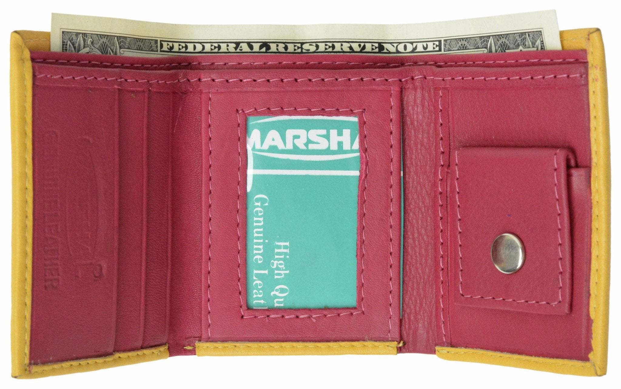 Hot Savings Alert Shop Smart Deals Premium Soft Leather Childrens Trifold Wallet Kids Bicolor Wallet Gift P 825 (C)