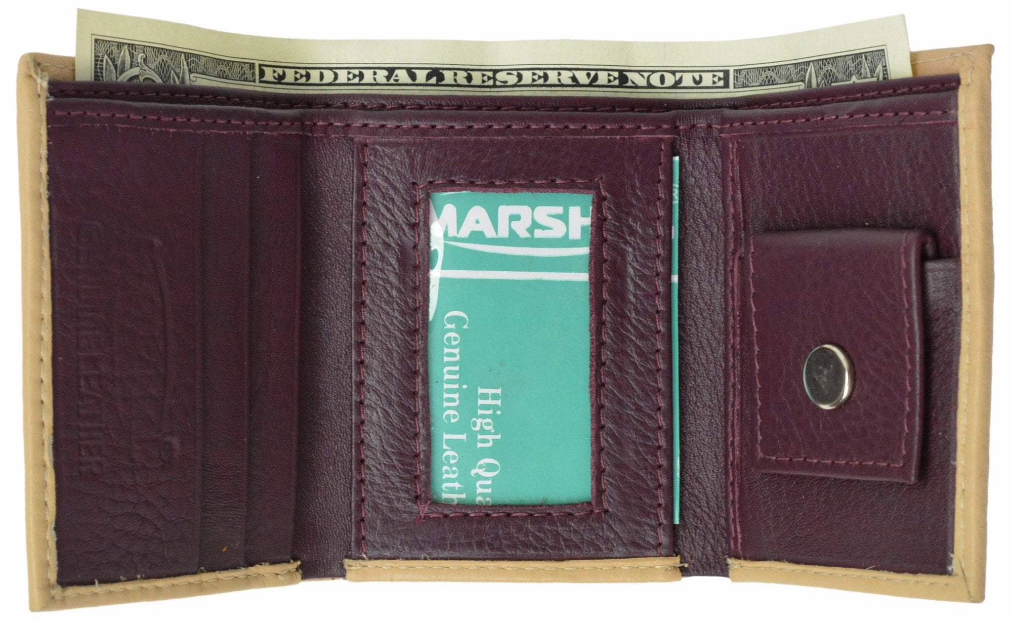 Special Price Offer Special Deal Frenzy Premium Soft Leather Childrens Trifold Wallet Kids Bicolor Wallet Gift P 825 (C)
