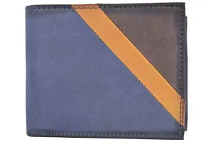 Cazoro Front Pocket Wallet For Men Rfid Blocking Leather Bifold Id Window Navy Blue Wallet MustShop Sale
