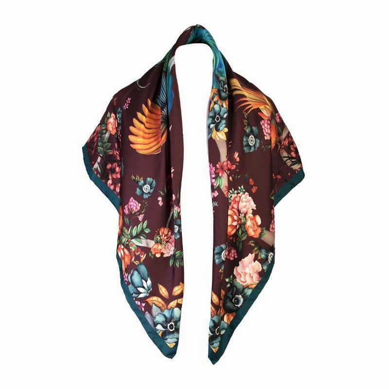 Weekend Sale Special Grab the Deal Now Clare Haggas Airs & Graces Large Silk Scarf - Damson