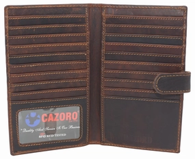 Rfid Blocking Bifold Premium Vintage Leather Credit Card Id Holder Long Wallet With Snap Closure Best Price Online