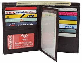 Rfid Blocking Men'S Bifold Hipster Center Flap Large Capacity Genuine Leather Wallet Limited Time Sale