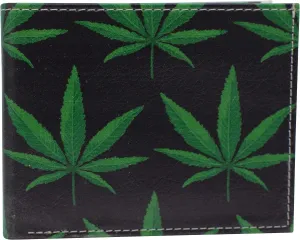 Printed Marijuana Leaf Rfid Blocking Genuine Leather Bifold Wallet With Gift Box Grab Todays Deal Special Online Offer
