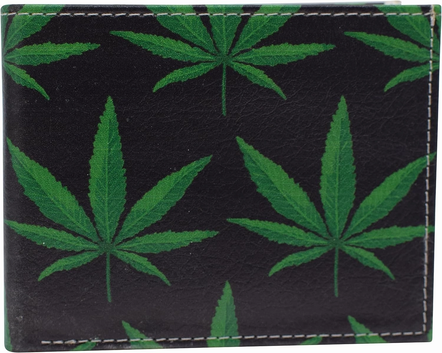 Printed Marijuana Leaf Rfid Blocking Genuine Leather Bifold Wallet With Gift Box Grab Todays Deal Special Online Offer
