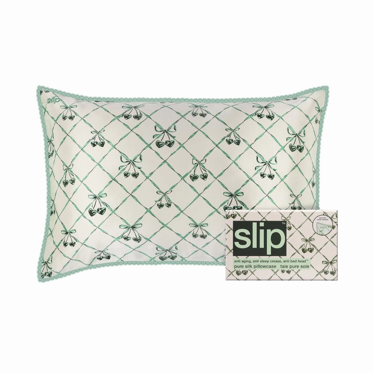 Pure Silk Queen Pillowcase With Lace Trim (Limited Edition) Limited Stock Offer Hot Offer Event